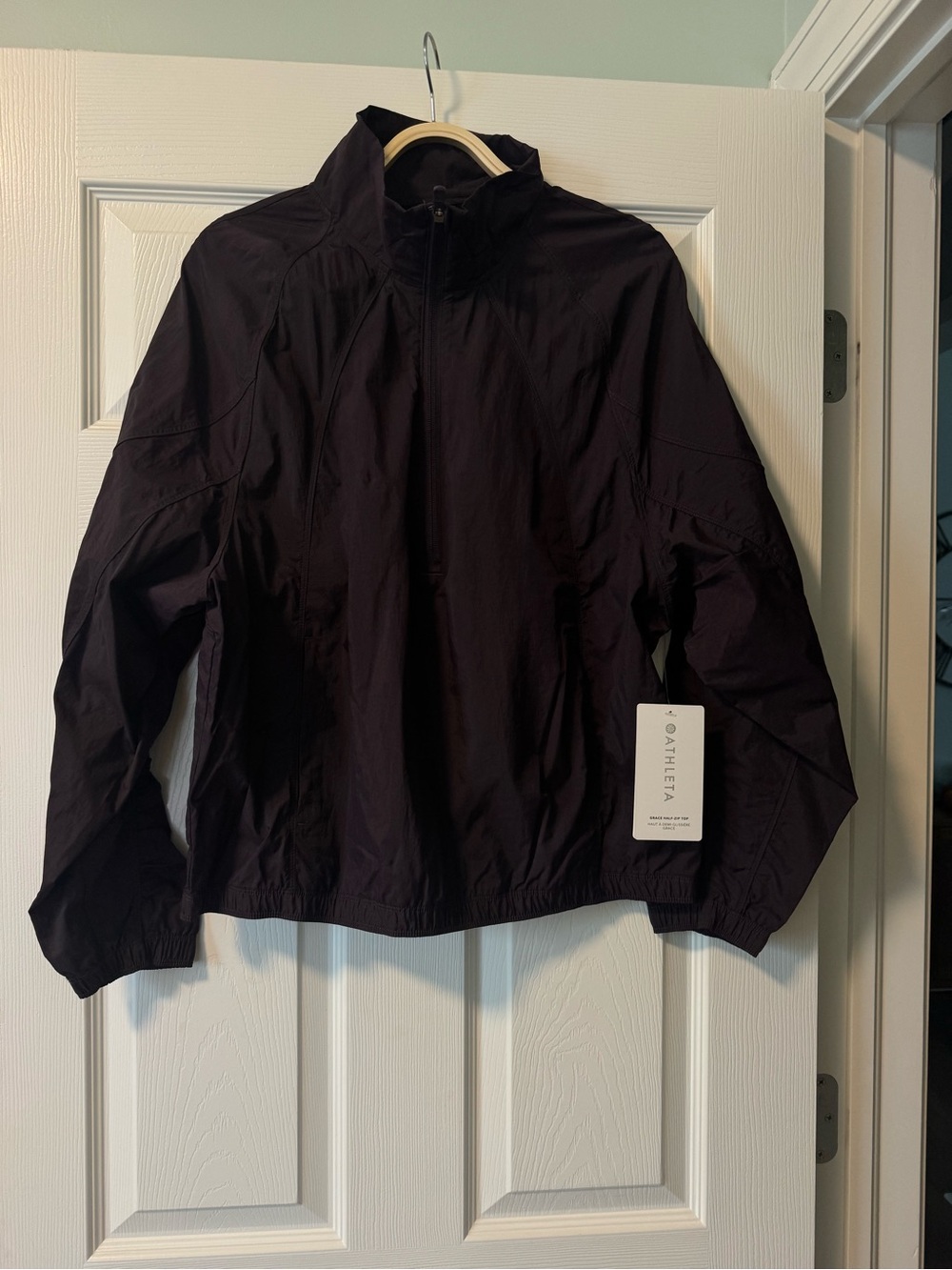Athleta Women's Dark Plum Grace Half Zip Top - size small